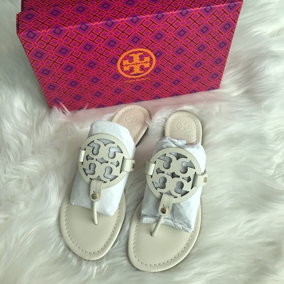 NEW IN BOX TORY BURCH MILLER SANDALS BLEACH - Picture 7 of 12